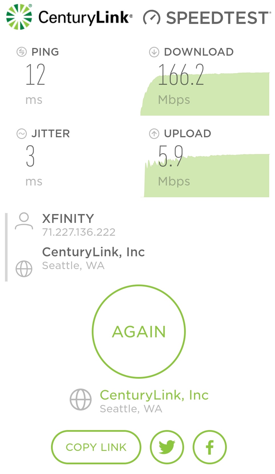 CenturyLink Internet Speed Test on Mobile ACenturyLink Internet Speed Test on Mobile