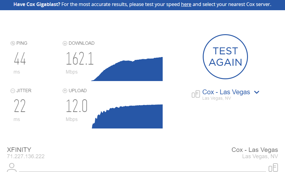 COX Internet Speed Test on Desktop ACOX Internet Speed Test on Desktop