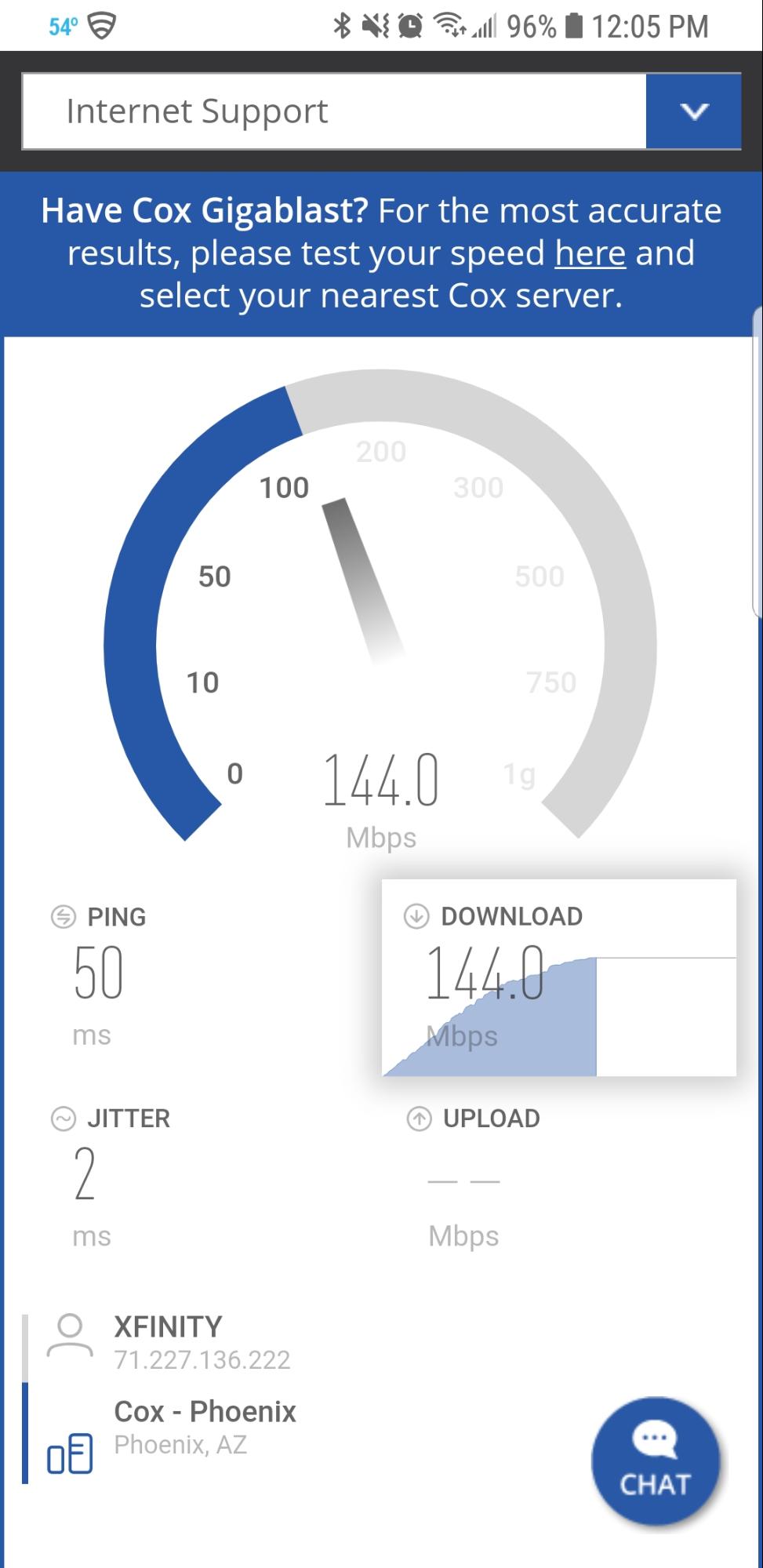 COX Speed Test on Mobile ACOX Speed Test on Mobile