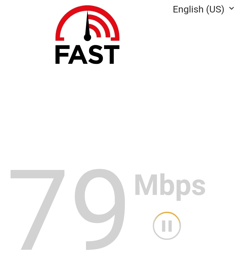 AFast.com Speed Test on Mobile