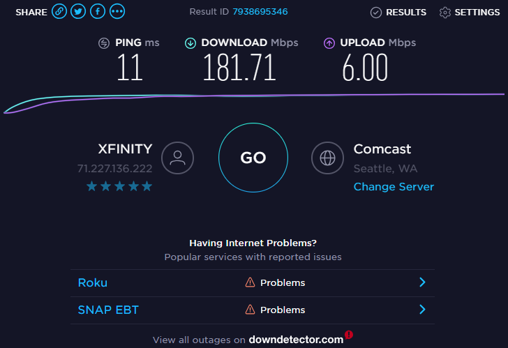 Ookla Internet Speed Test on Desktop AOokla Internet Speed Test on Desktop
