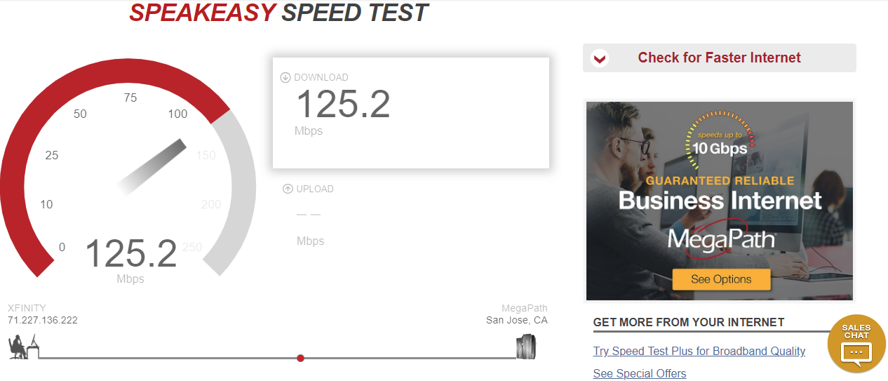 Speakeasy Speed Test on Desktop ASpeakeasy Speed Test on Desktop