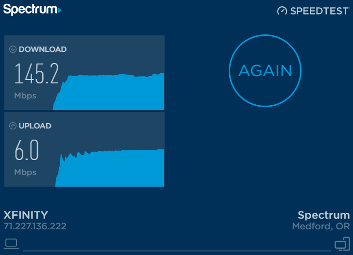 Spectrum Internet Speed Test on Desktop ASpectrum Internet Speed Test on Desktop